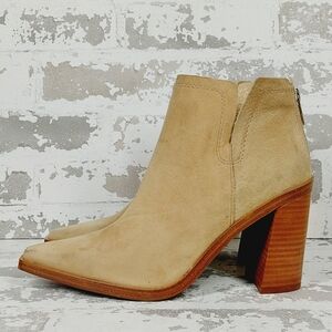 Vince Camuto Beige Suede Ankle Booties